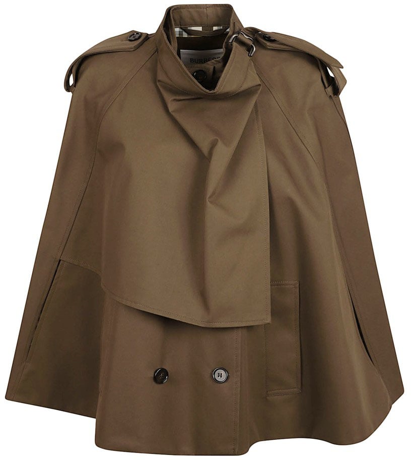 Burberry Double-Breasted Jacket With Cut-Out Design Bruin