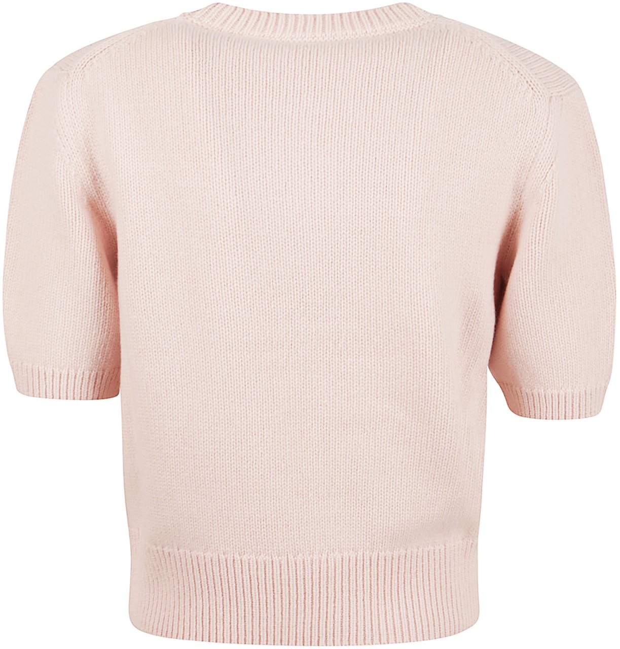 Burberry Short-Sleeve Wool-Cashmere Sweater Neutraal