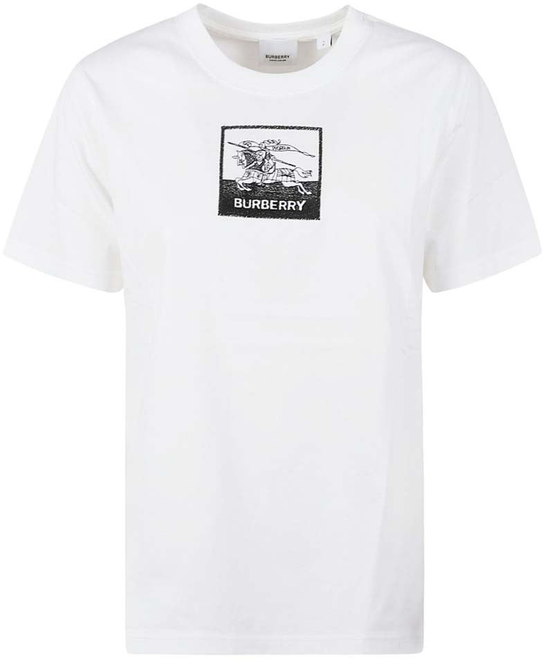 Burberry Graphic Print White T-Shirt Wit