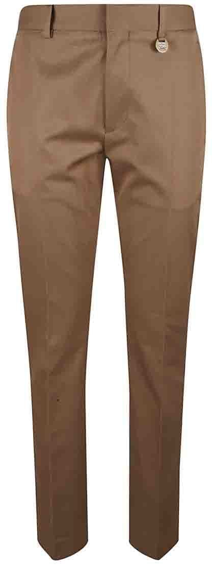 Burberry Tailored Brown Cotton Trousers Bruin