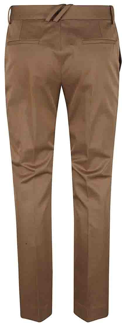 Burberry Tailored Brown Cotton Trousers Bruin