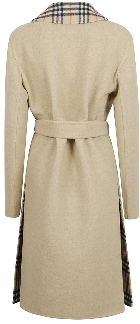 Burberry Reversible Long Coat With Check-Trimmed Collar Neutraal