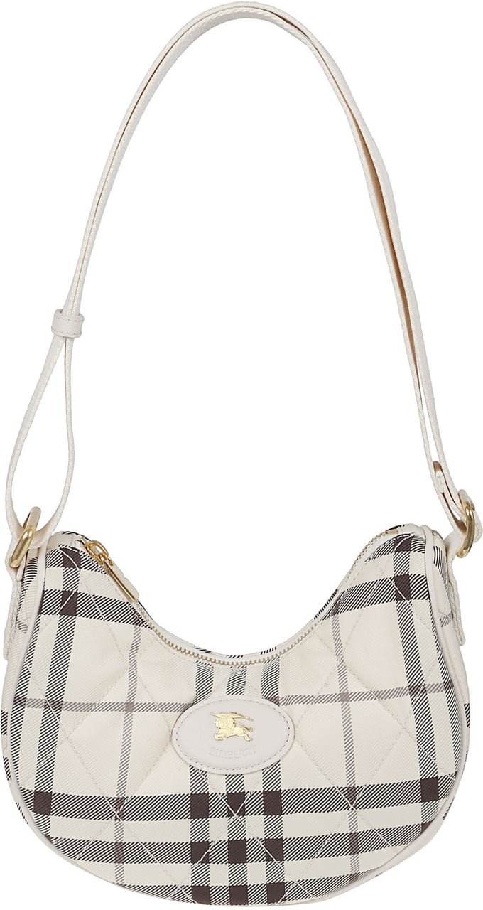 Burberry Crescent-Shaped Quilted Shoulder Bag Wit