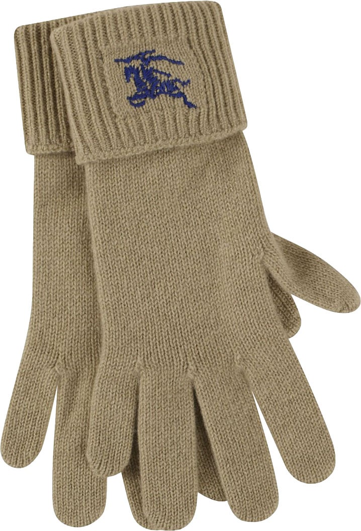 Burberry Cashmere Gloves With Ribbed Cuff Neutraal
