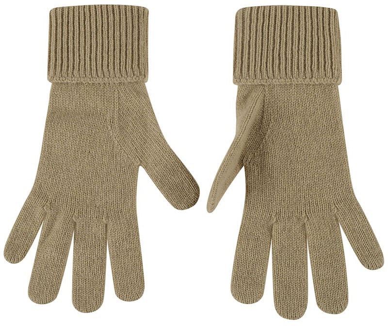 Burberry Cashmere Gloves With Ribbed Cuff Neutraal