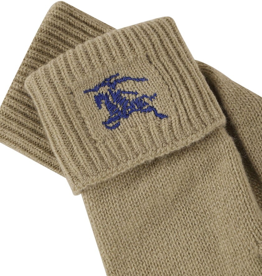 Burberry Cashmere Gloves With Ribbed Cuff Neutraal