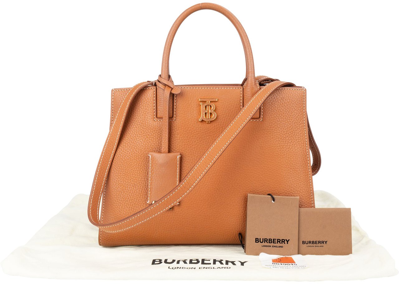Burberry Burberry Brown Leather Tote City Handbag Bruin
