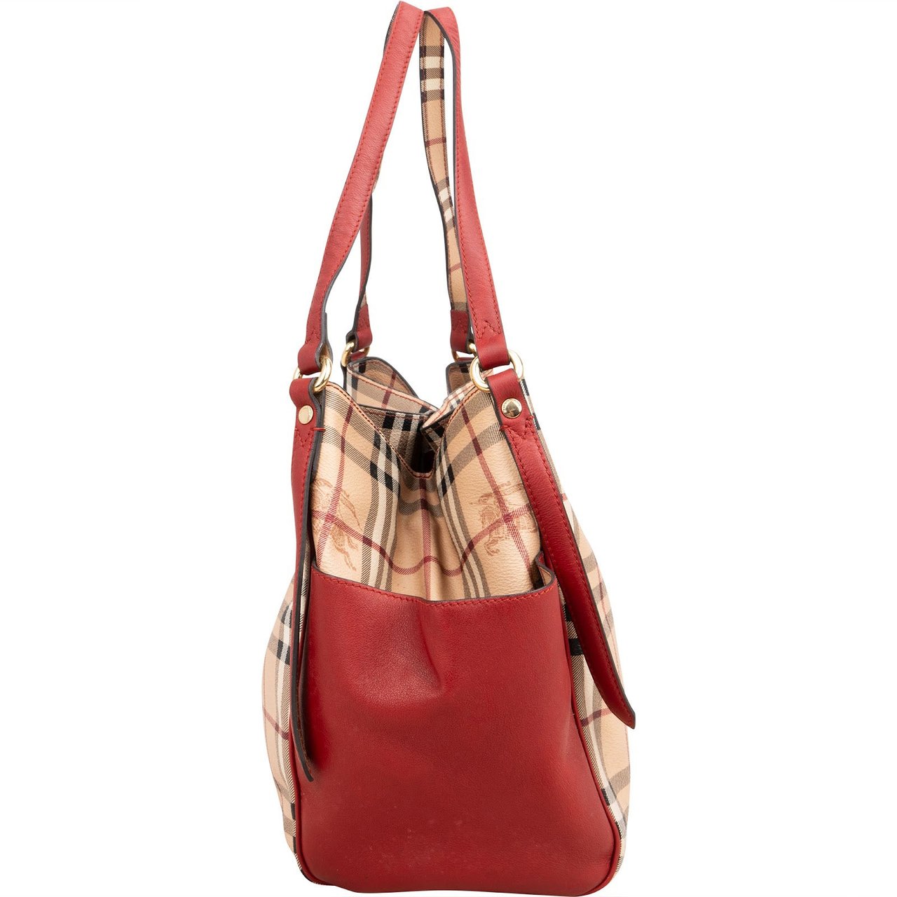 Burberry Smoked Check Canterbury Hobo Shoulder Bag Beige