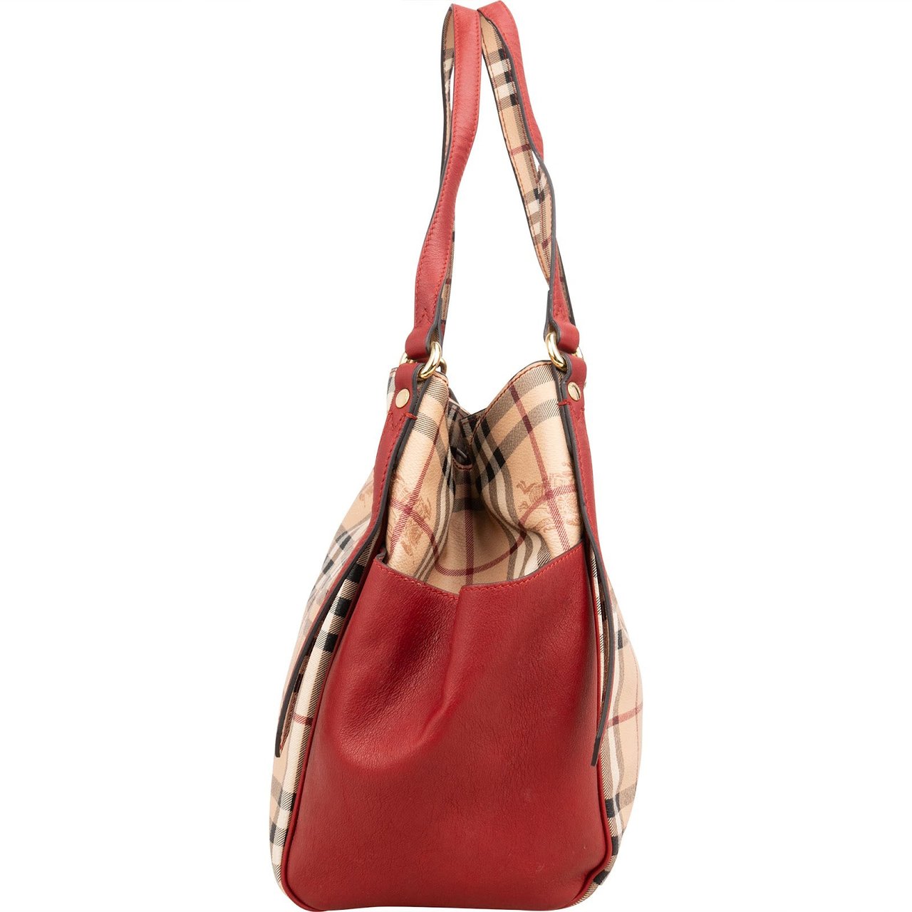 Burberry Smoked Check Canterbury Hobo Shoulder Bag Beige