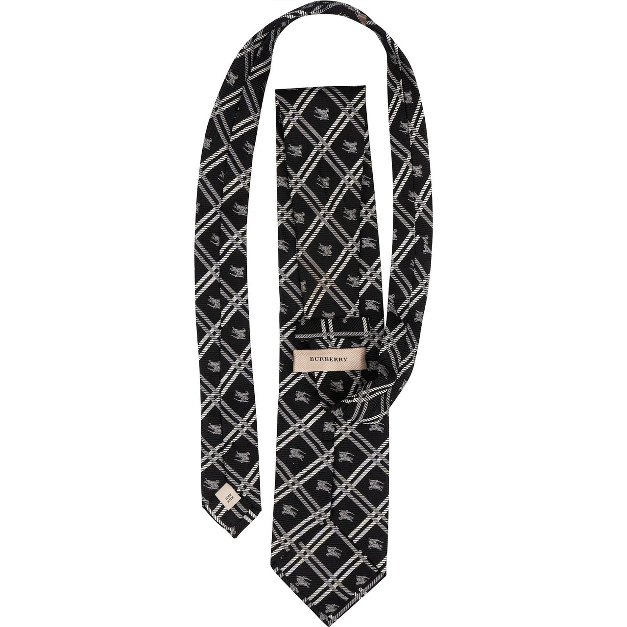 Burberry Burberry Haymarket Check Black and White Silk Tie Krawatte Zwart