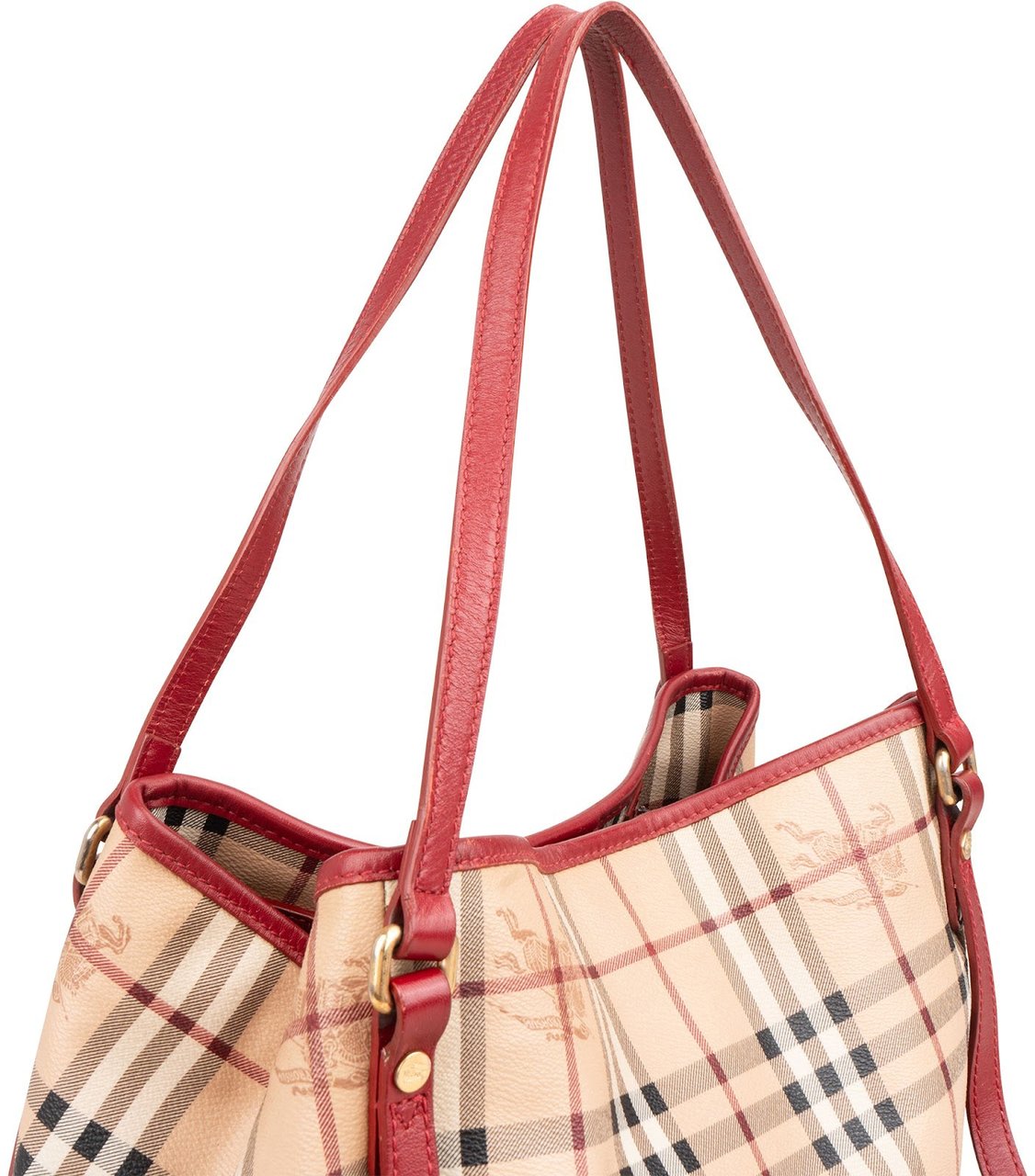 Burberry Burberry Coated Canvas Haymarket Check Canterbury Shoulder Bag Beige