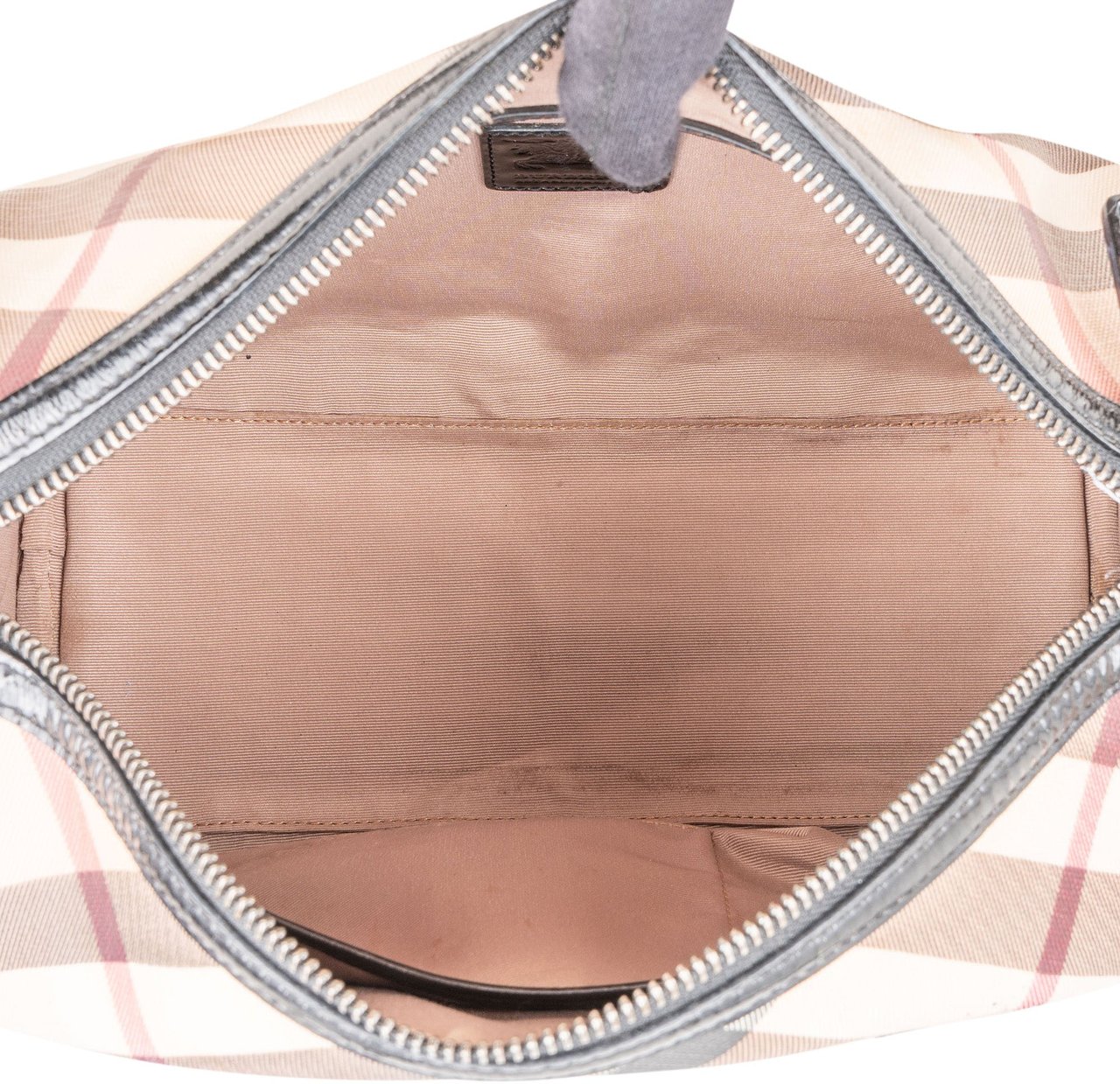 Burberry Nova-Check Monogram Boston Handbag Beige