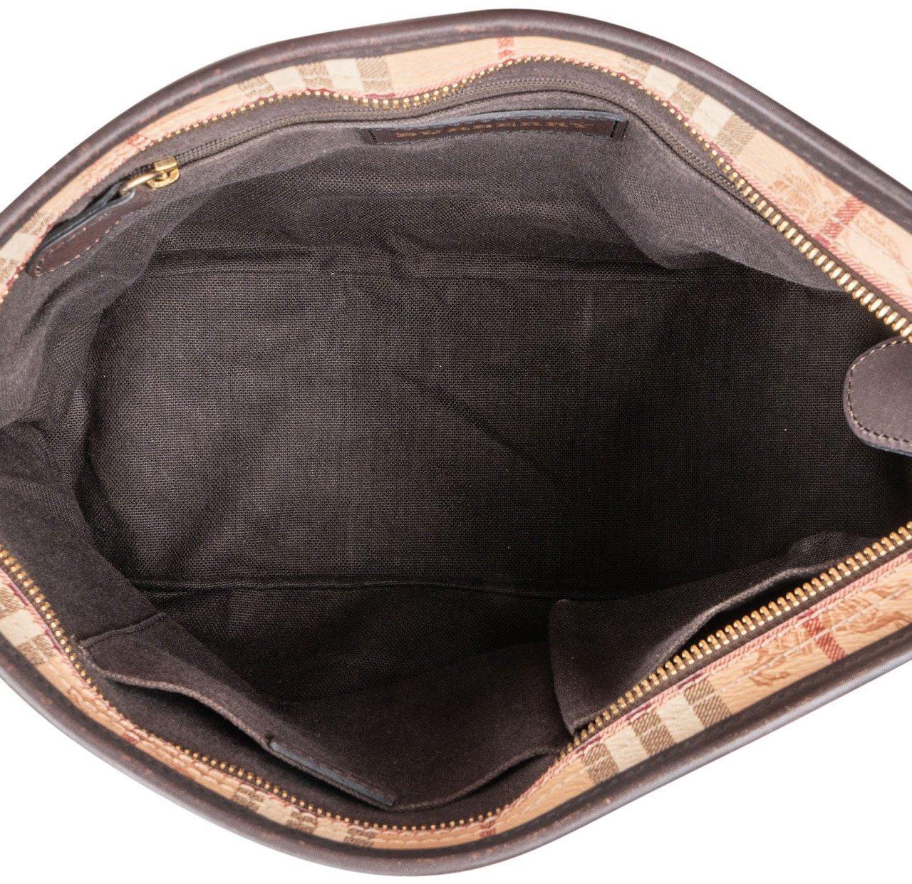 Burberry Haymarket Check Tote Shoulder Bag Beige