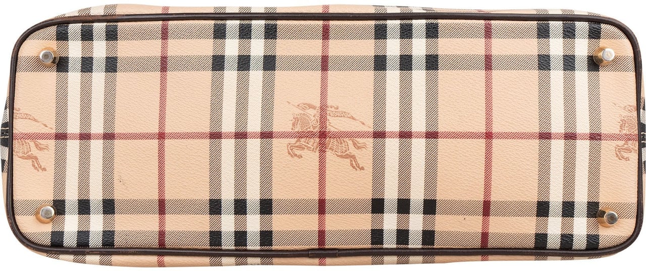Burberry Haymarket Check Tote Shoulder Bag Beige