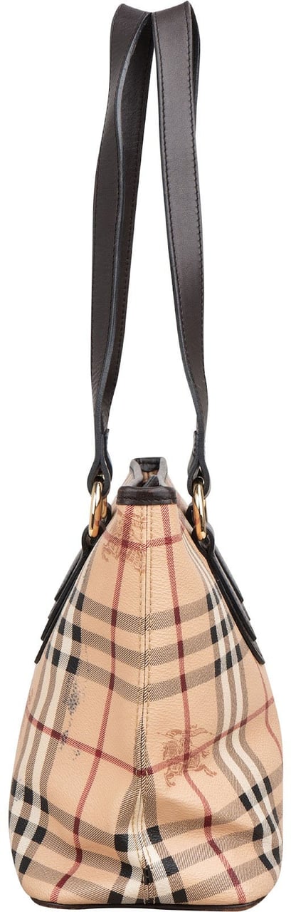 Burberry Haymarket Check Tote Shoulder Bag Beige