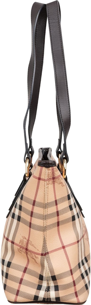 Burberry Haymarket Check Tote Shoulder Bag Beige