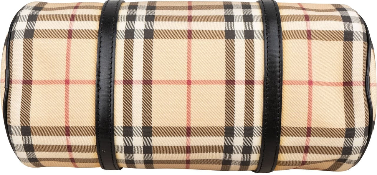 Burberry Nova-Check Monogram Barrel Handbag Beige