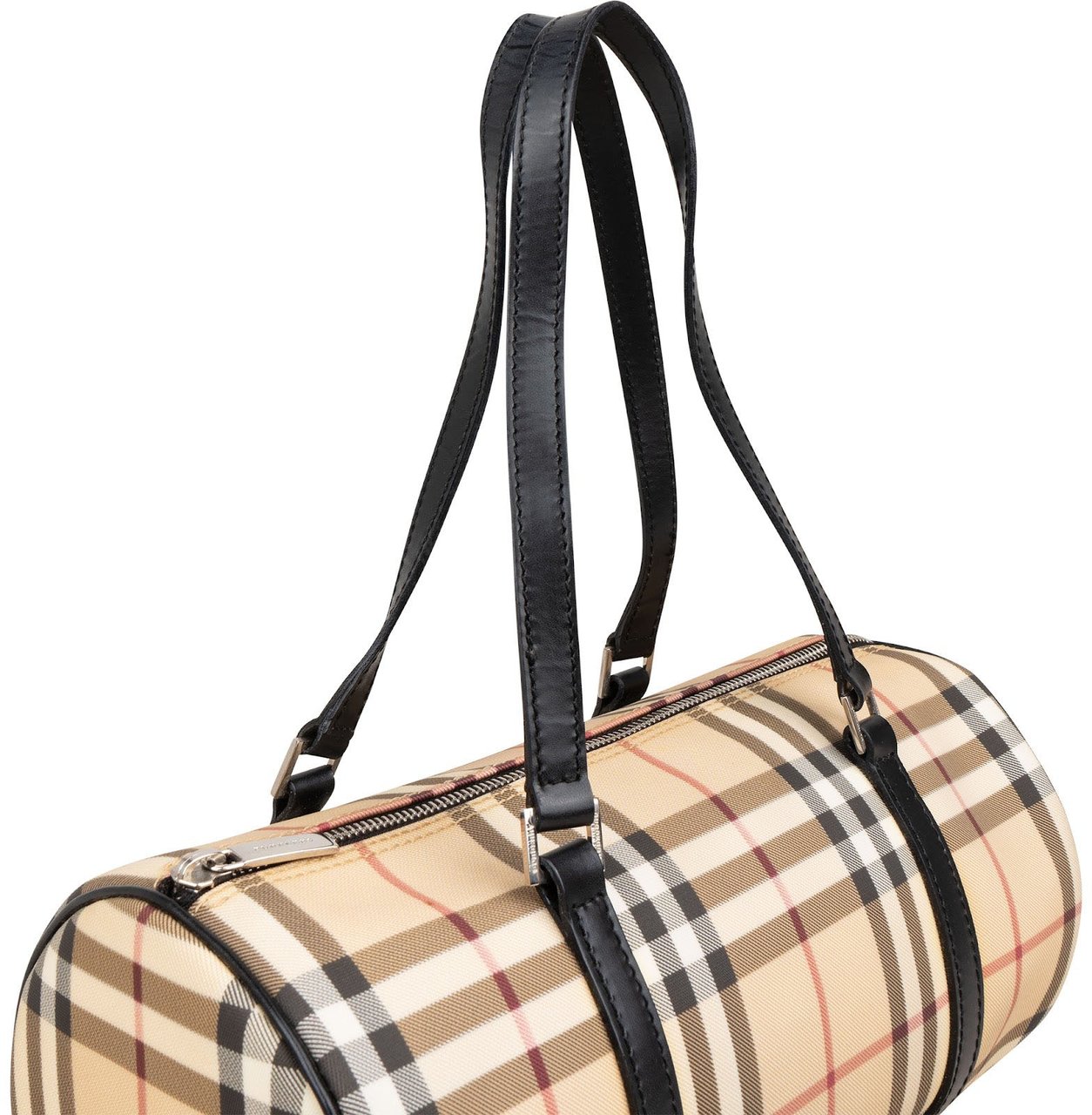 Burberry Nova-Check Monogram Barrel Handbag Beige