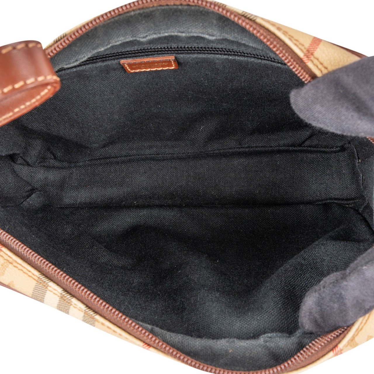 Burberry Nova-Check Monogram Haymarket Check Clutch Beige