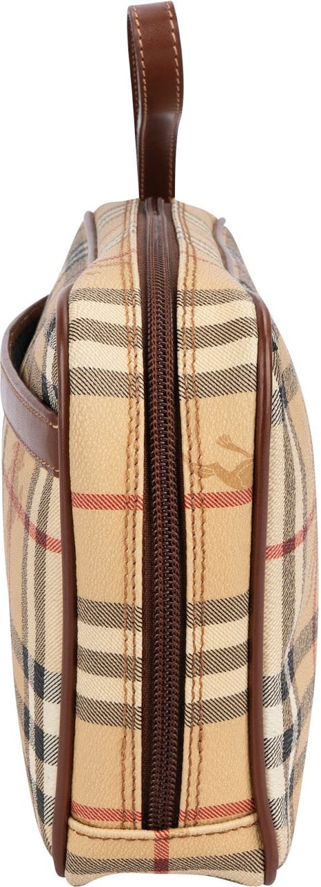 Burberry Nova-Check Monogram Haymarket Check Clutch Beige