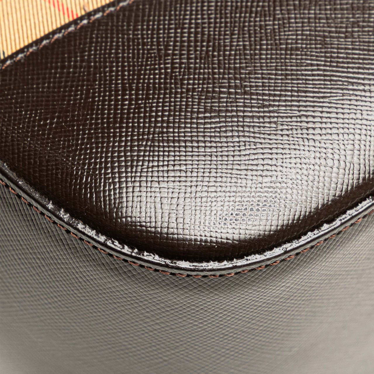Burberry Haymarket Check Canvas Handbag Bruin
