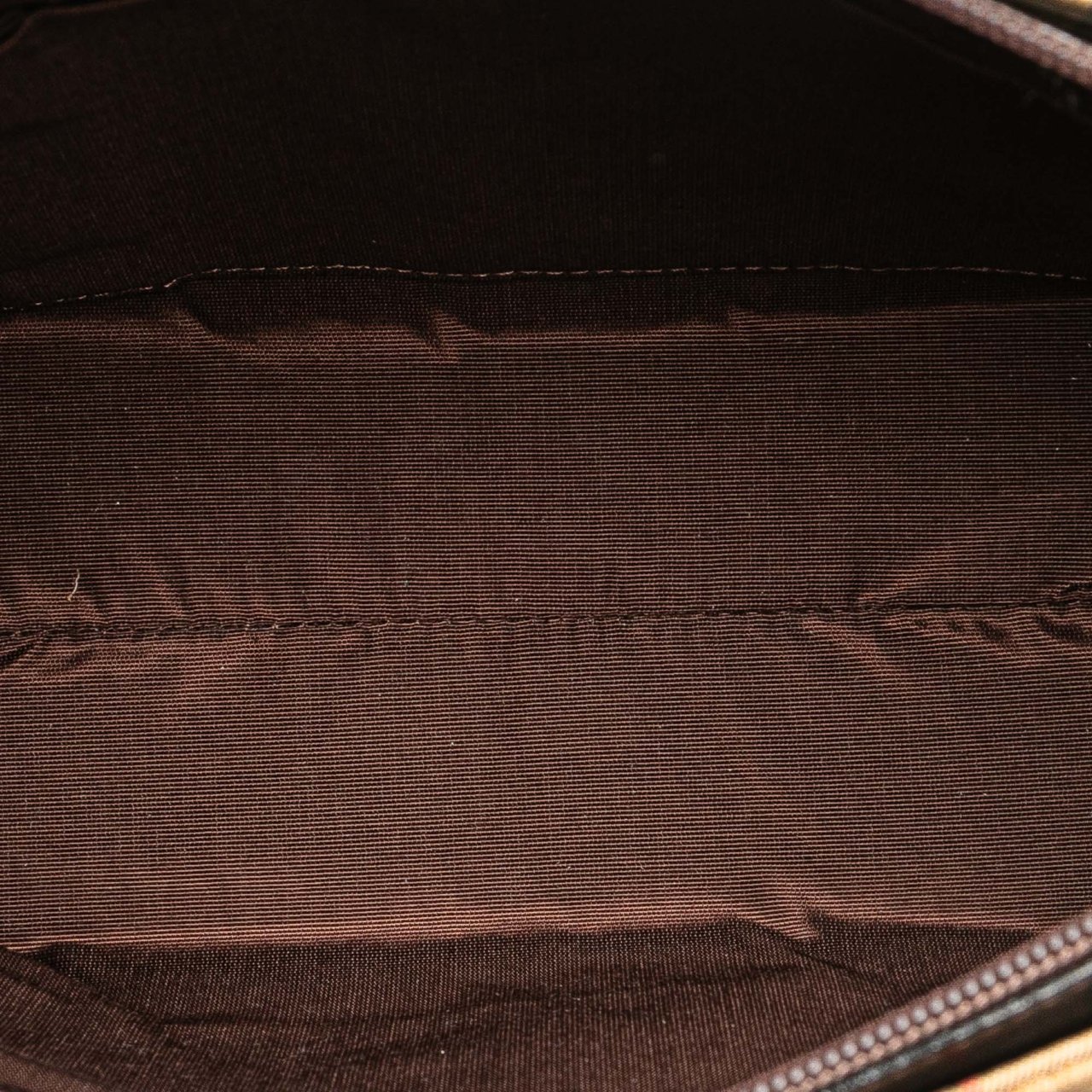 Burberry Haymarket Check Canvas Handbag Bruin