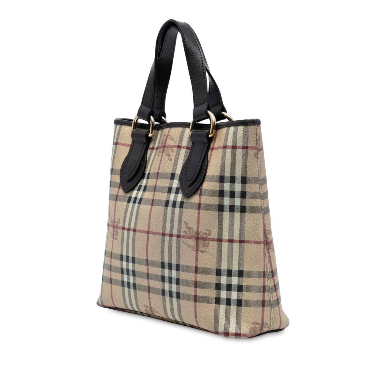 Burberry Haymarket Check Coated Canvas Tote Bruin