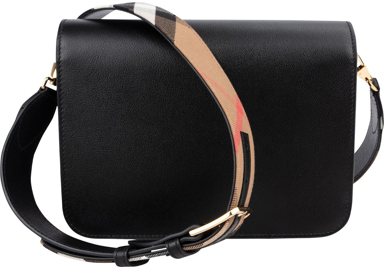 Burberry Nova-Check Monogram Mackford Crossbody Bag Zwart