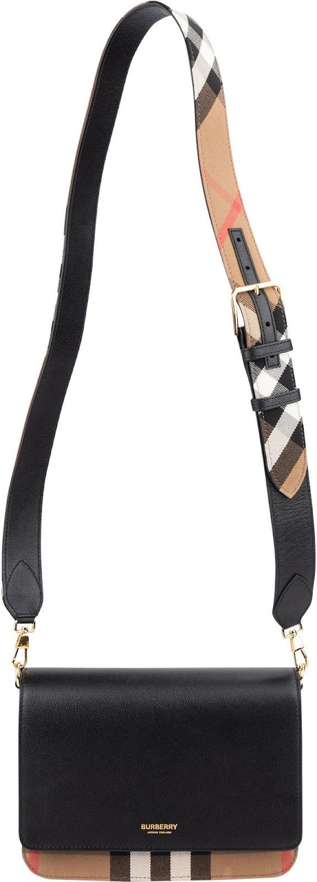 Burberry Nova-Check Monogram Mackford Crossbody Bag Zwart
