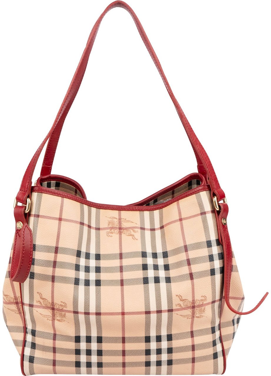 Burberry Nova-Check Monogram Haymarket Hobo Shoulder Bag Beige