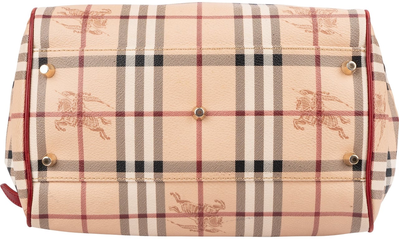 Burberry Nova-Check Monogram Haymarket Hobo Shoulder Bag Beige