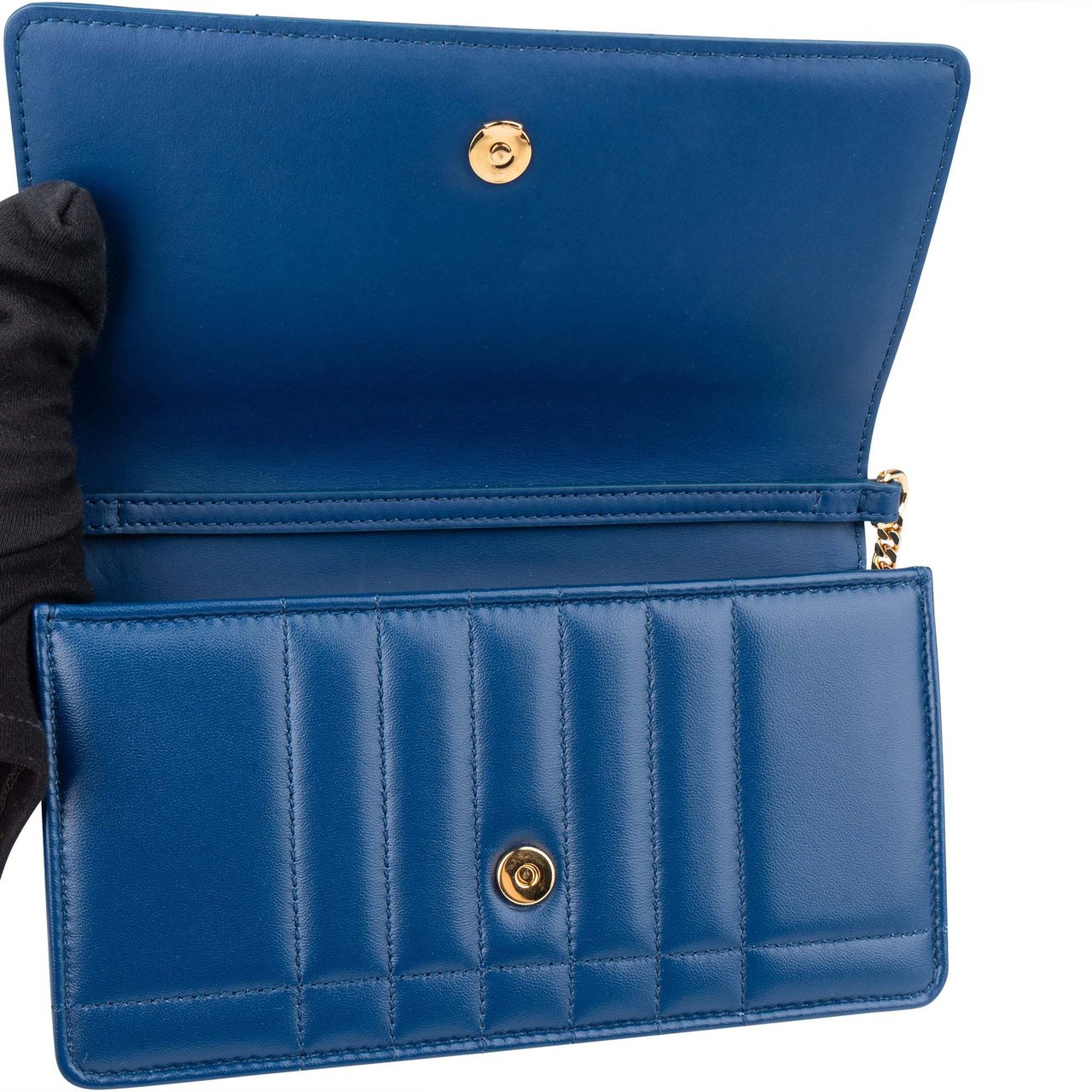 Burberry Burberry Blue Quilted Leather Lola Crossbody Bag Blauw