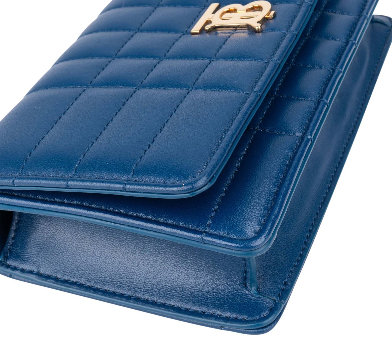 Burberry Burberry Blue Quilted Leather Lola Crossbody Bag Blauw