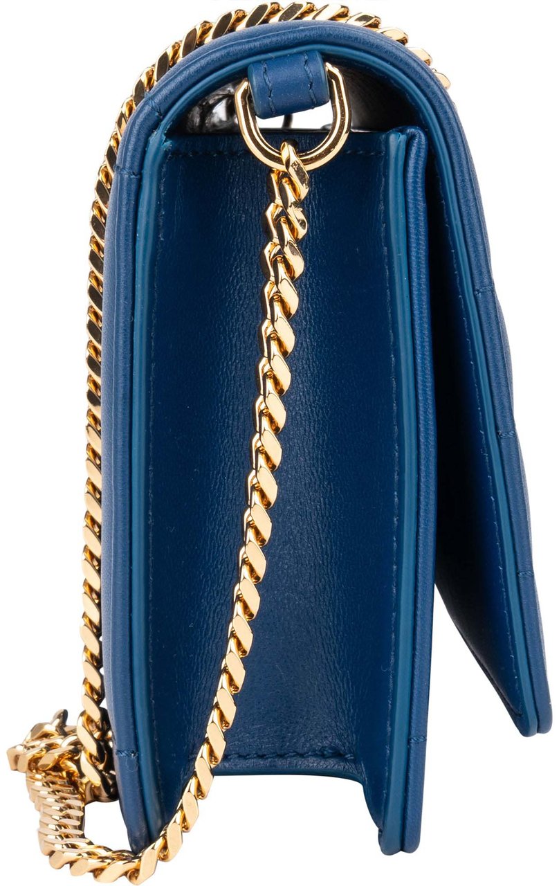 Burberry Burberry Blue Quilted Leather Lola Crossbody Bag Blauw
