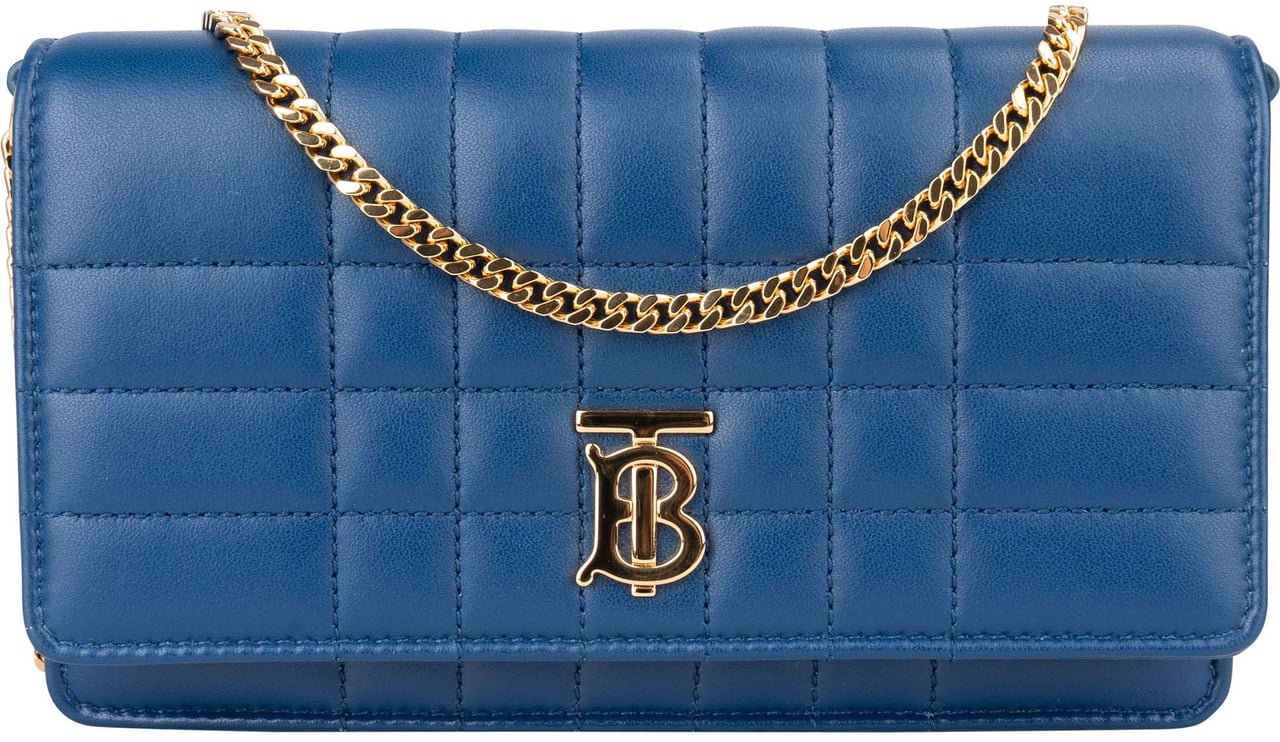 Burberry Burberry Blue Quilted Leather Lola Crossbody Bag Blauw