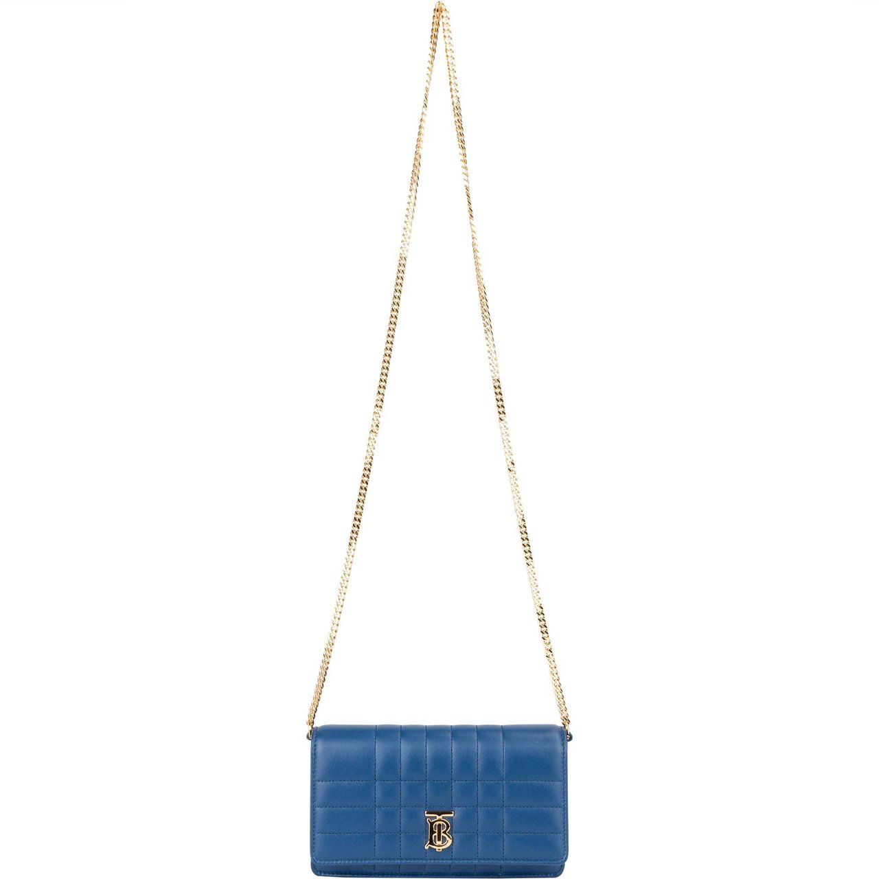 Burberry Burberry Blue Quilted Leather Lola Crossbody Bag Blauw
