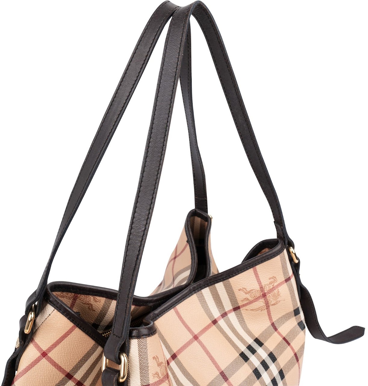 Burberry Nova-Check Haymarket Hobo Shoulder Bag Beige
