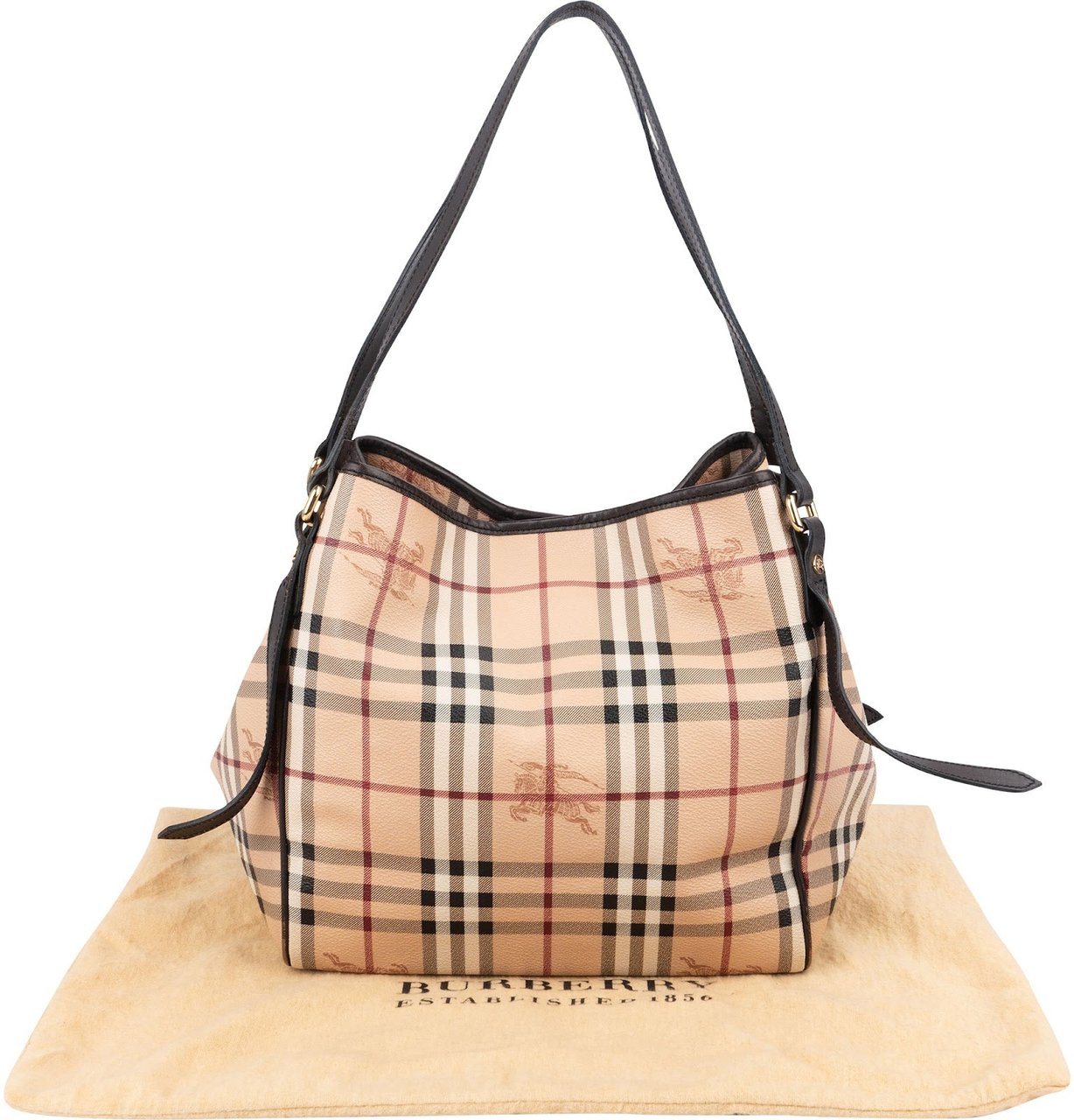 Burberry Nova-Check Haymarket Hobo Shoulder Bag Beige