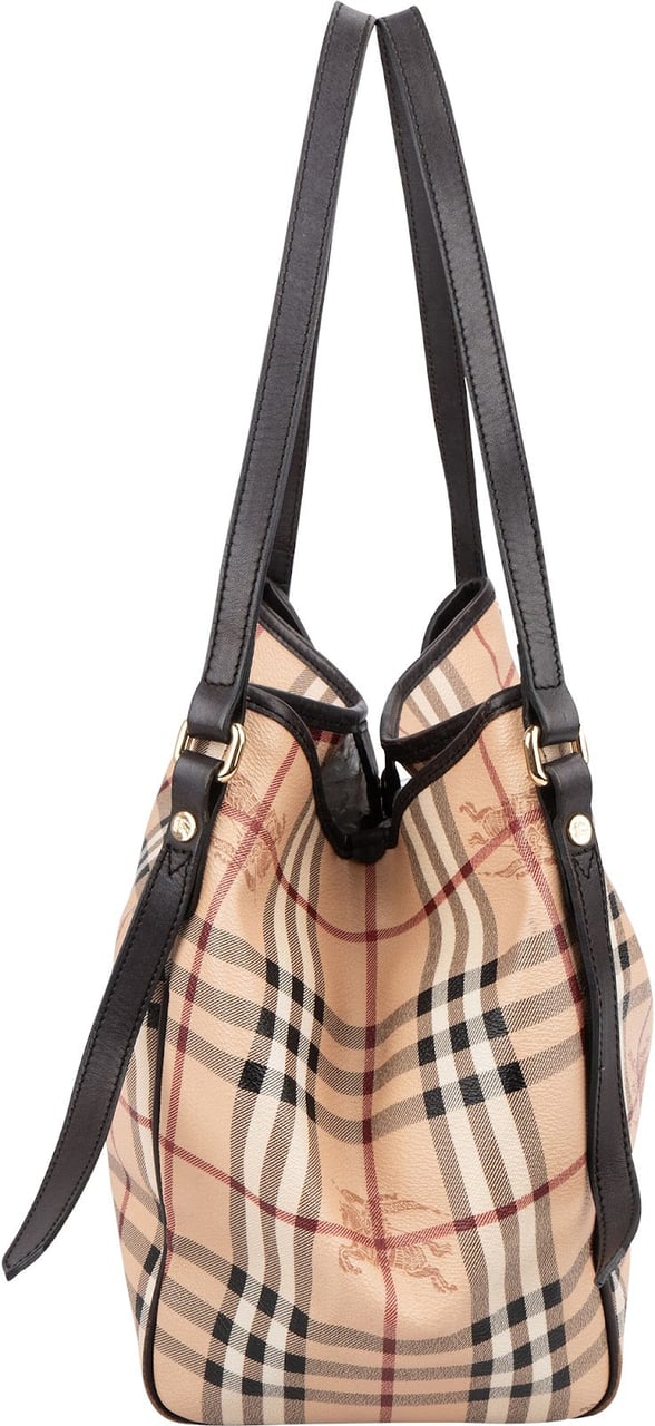 Burberry Nova-Check Haymarket Hobo Shoulder Bag Beige