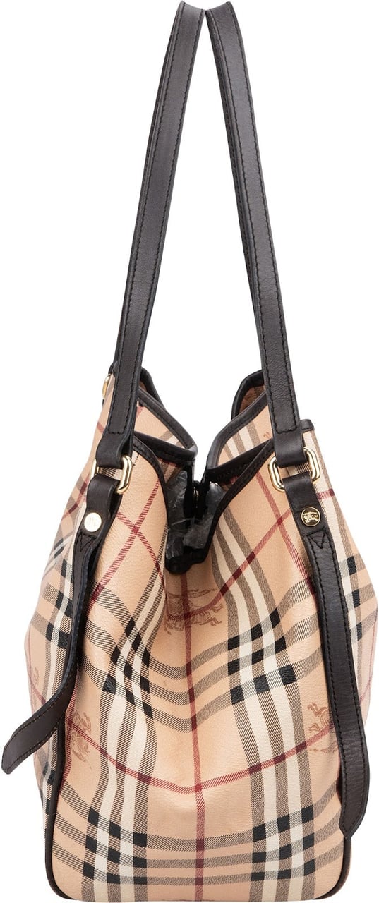 Burberry Nova-Check Haymarket Hobo Shoulder Bag Beige
