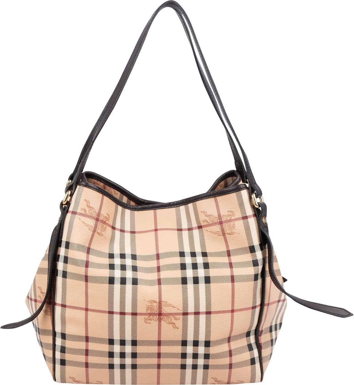 Burberry Nova-Check Haymarket Hobo Shoulder Bag Beige