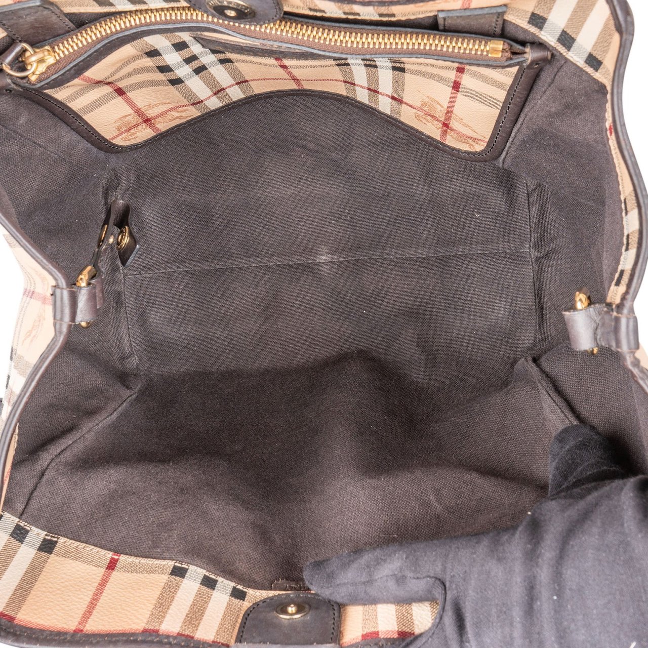 Burberry Nova-Check Haymarket Hobo Shoulder Bag Beige