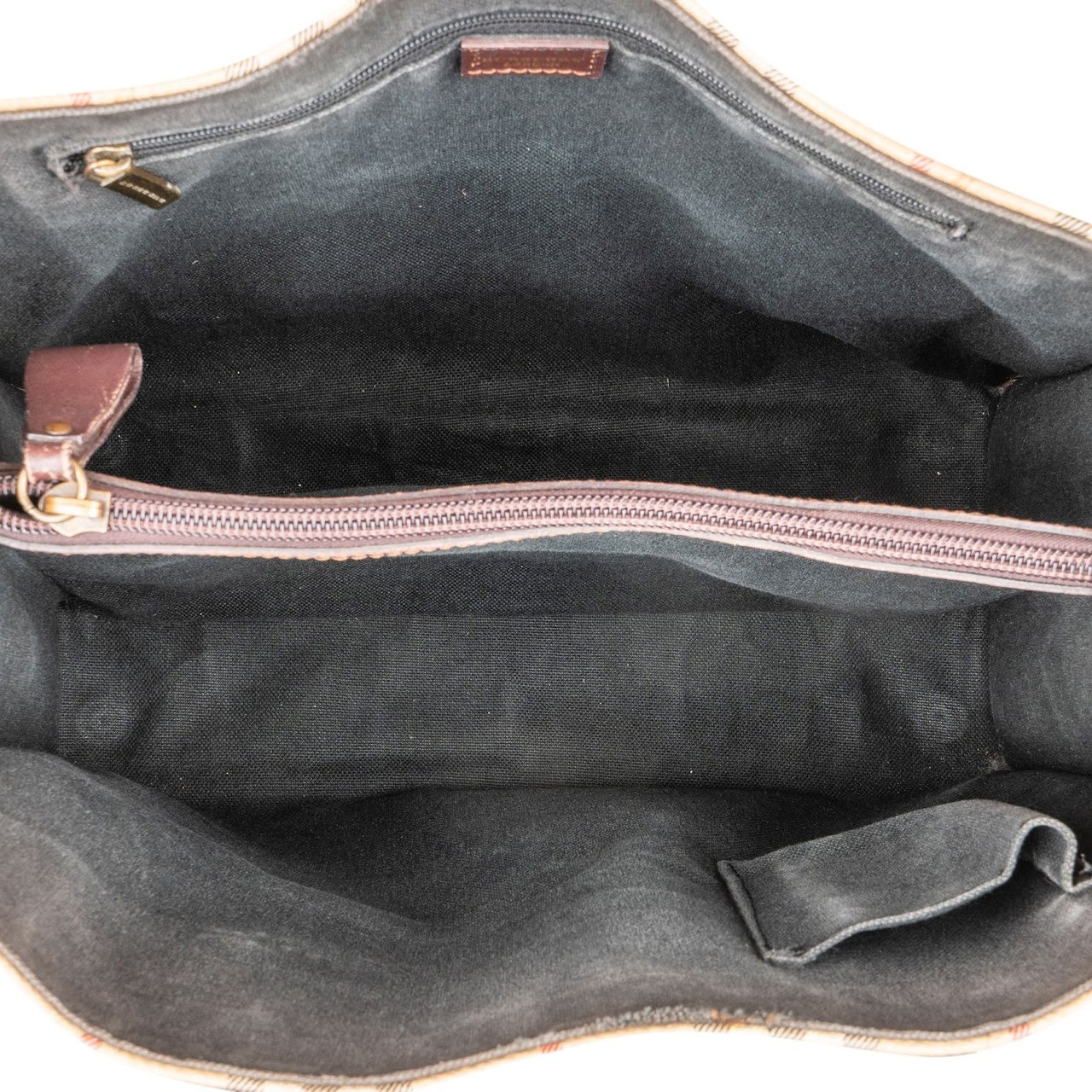 Burberry Haymarket Check Tote Shoulder Bag Beige