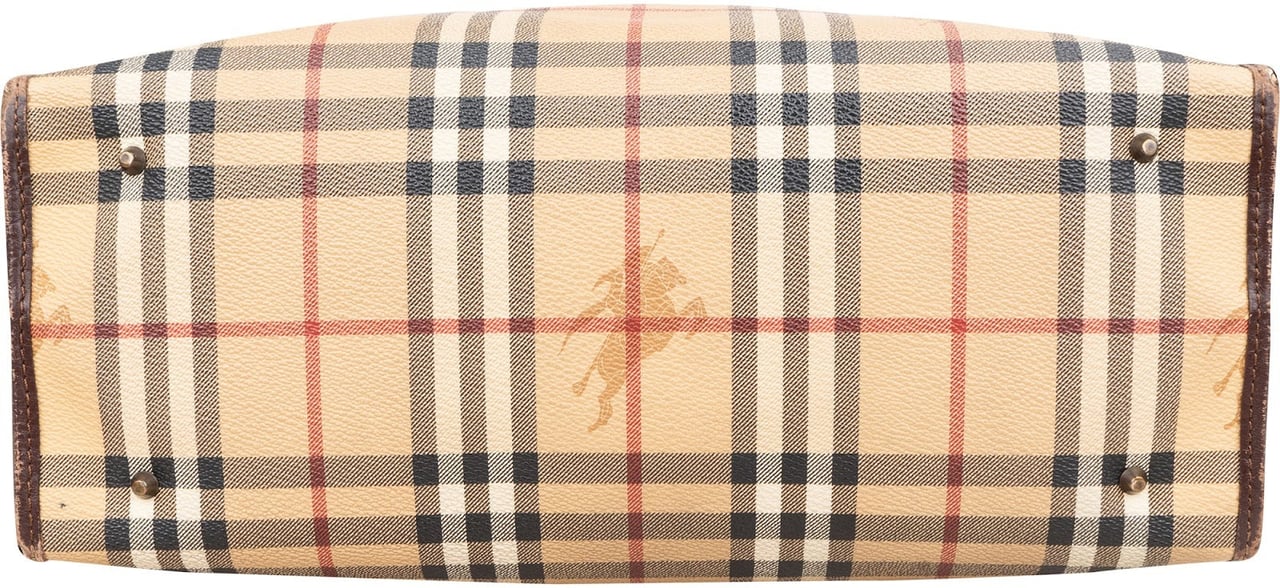 Burberry Haymarket Check Tote Shoulder Bag Beige