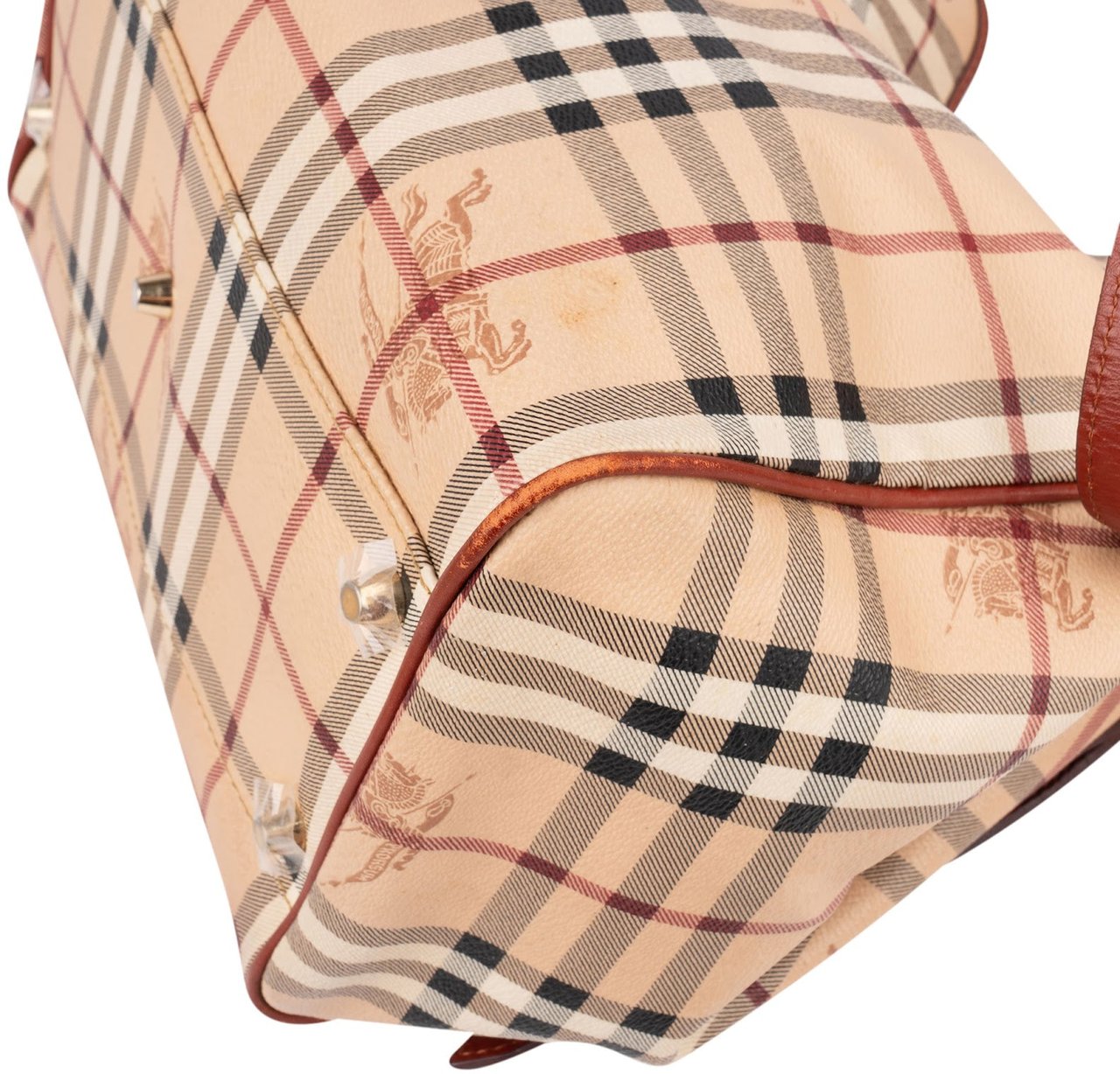 Burberry Nova-Check Monogram Haymarket Hobo Shoulder Bag Beige