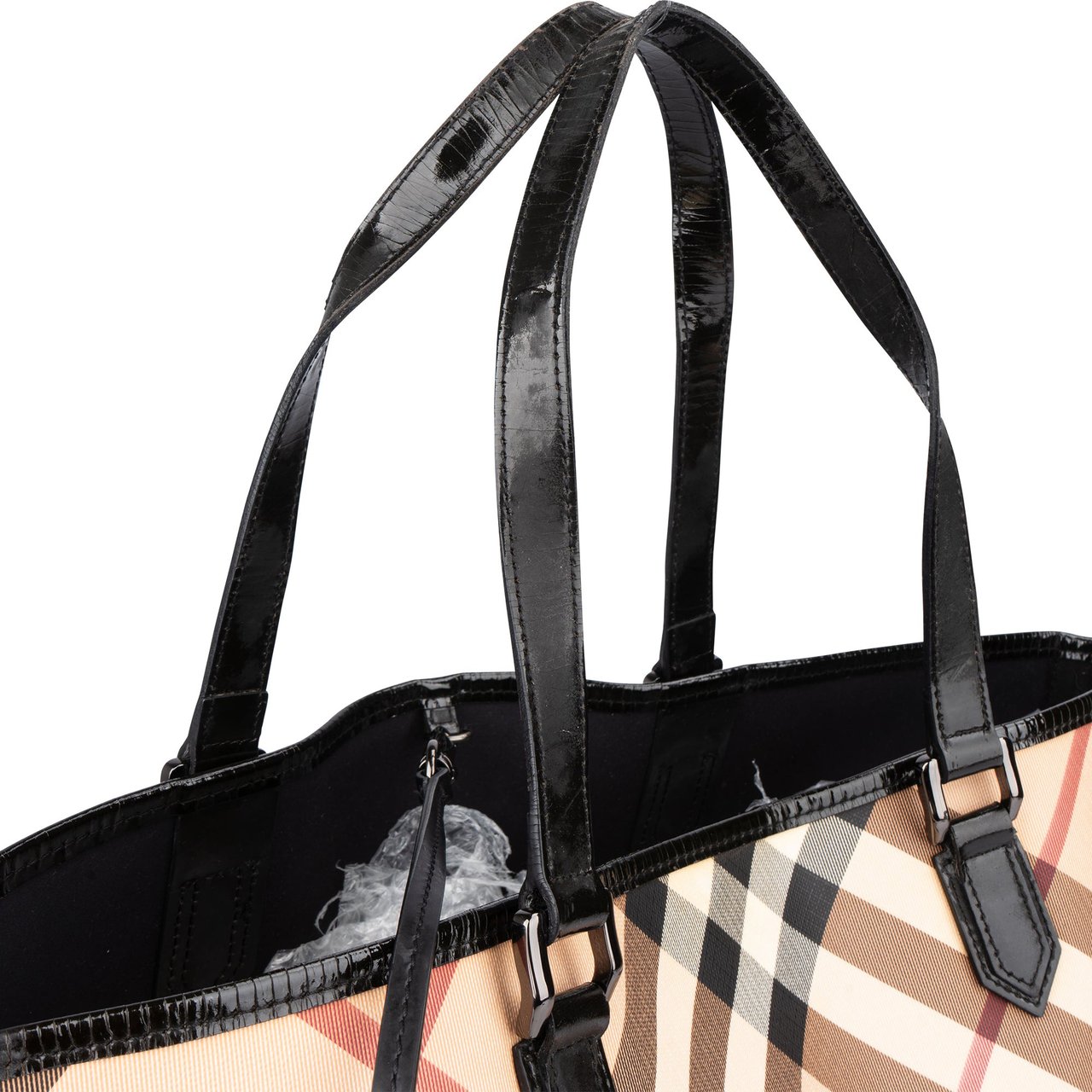 Burberry Burberrry Nova-Check Monogram Shopper Handbag Beige