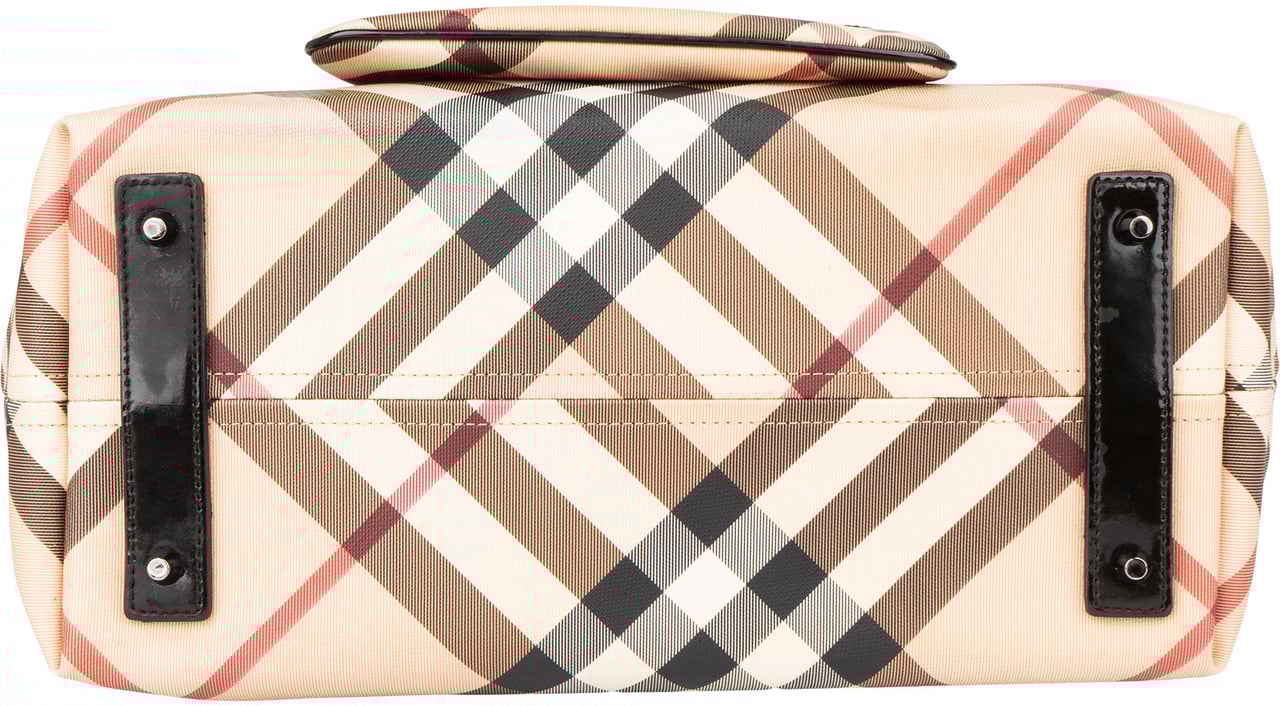 Burberry Burberrry Nova-Check Monogram Shopper Handbag Beige
