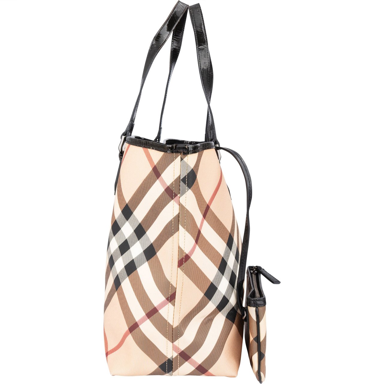 Burberry Burberrry Nova-Check Monogram Shopper Handbag Beige