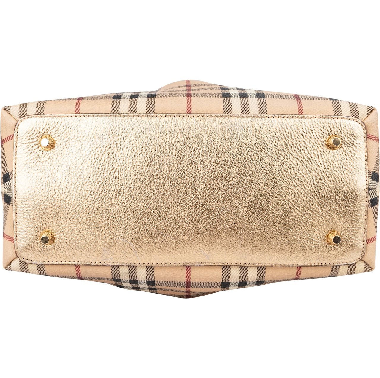 Burberry Haymarket Check Framed Bowling Handbag Beige