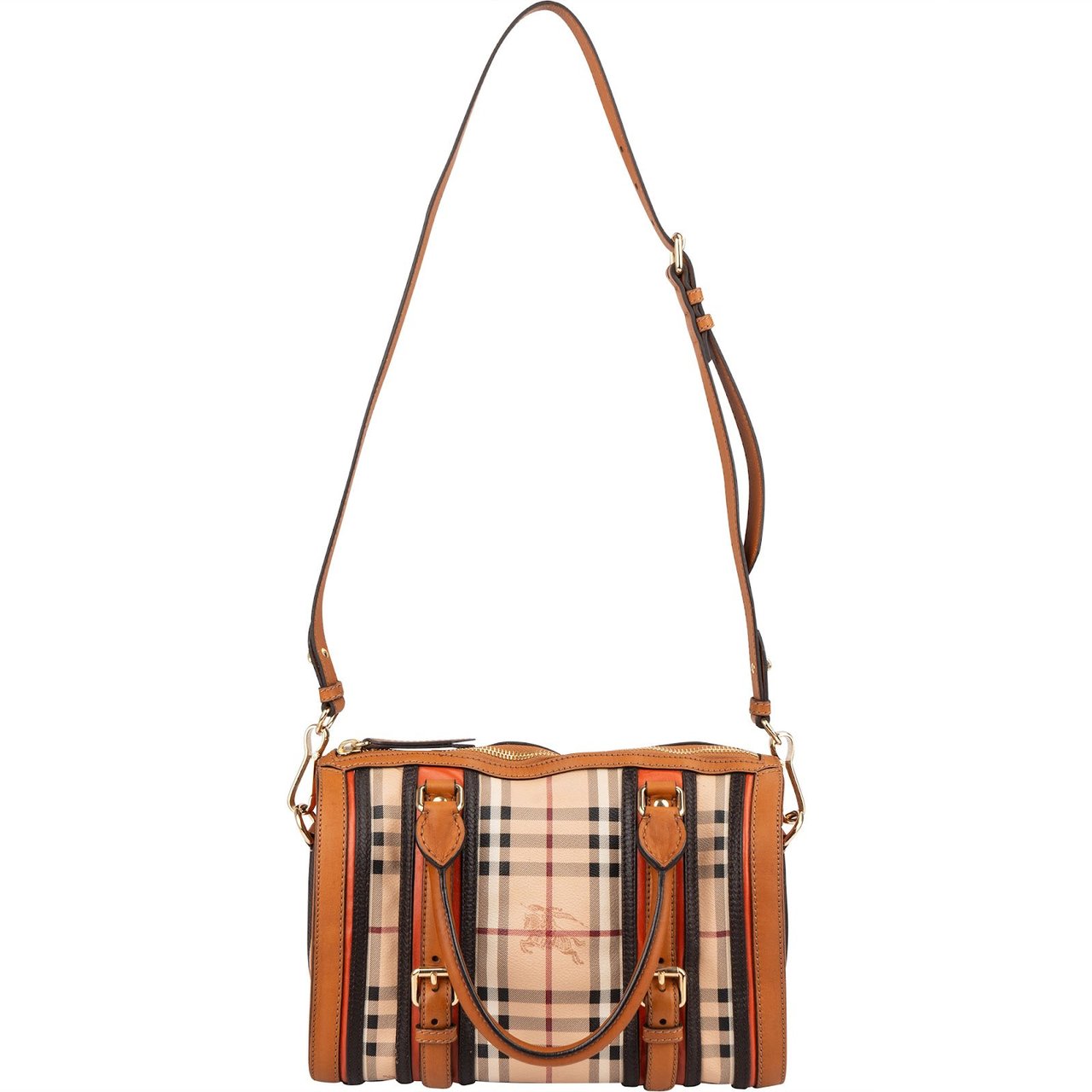 Burberry Nova-Checl Small Alchester Bowling Handbag Beige